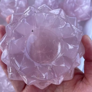 Commercio all'ingrosso naturale di alta qualità fiori di loto rosa di quarzo curativo di cristallo di quarzo intagli per la decorazione Fengshui - Product Image 2