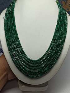 Collar de Cuentas de Jade Verde Natural de Alta Calidad Grado AAA, Facetadas en Forma de Rondelle de 4mm, Certificado por M.Y.GEMS, Hecho en India - Product Image 2