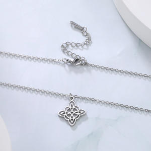 Neue trend ige langkettige Edelstahl-Halskette Geometrische Hexerei Hexen knoten Anhänger Halskette für Frauen Männer - Product Image 5