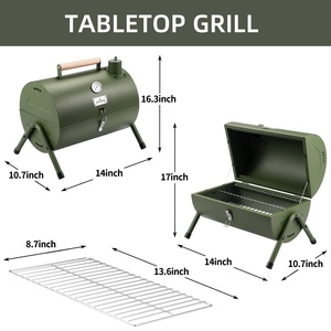 Parrilla de barbacoa de carbón de hierro portátil, mesa pequeña, ahumador de barbacoa al aire libre para patio trasero, Camping, Picnics, aventuras en la playa - Product Image 2