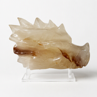 Crânes de dragon en quartz naturel sculptés à la main, tailles personnalisées, pierres précieuses de guérison, figurine DIY, décoration intérieure