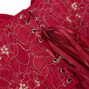 Top corsetto a bustino senza spalline da donna con tubicino stossato in pizzo con stampa floreale - Product Image 5