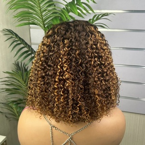 วิกผมหยิกแบบ Kinky Curly ขนาด 5x5 นิ้ว  พร้อมหมวกระบายอากาศ  วิกผมแท้ 100%  แบบมีเชือกผูกด้านหน้า สำหรับผู้หญิง - Product Image 5