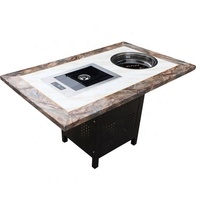 Table de barbecue coréen commerciale, mobilier de restaurant chinois pour les fournitures d'hôtels et de restaurants