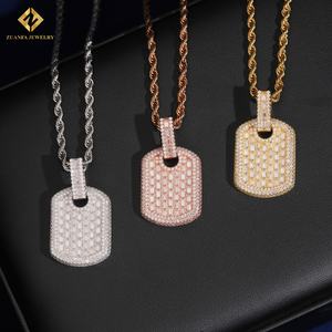 Pendentif en moissanite VVS de qualité supérieure, sortie d'usine, pour homme, style hip-hop, coupe ronde, serti de moissanite, pendentif en argent 925, passe le test diamant GRA - Product Image 3