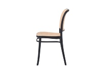 Chaise de salle à manger en rotin plastique PP, vente en gros d'usine, durable, empilable, avec dossier tressé pour restaurant
