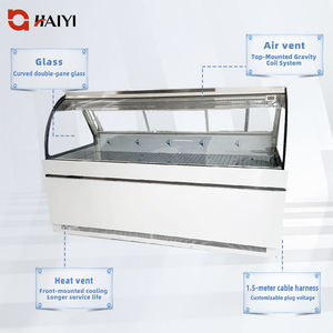 Réfrigérateur commercial pour viande fraîche avec service de refroidissement par bobine à gravité, vitrine réfrigérée pour la présentation de la viande avec porte en verre - Product Image 2