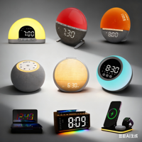 Orologio da Tavolo Digitale LED a 7 Colori con Temperatura C/F, Sveglia, Termometro, Calendario, Cambio Colore, Materiale ABS, Personalizzabile
