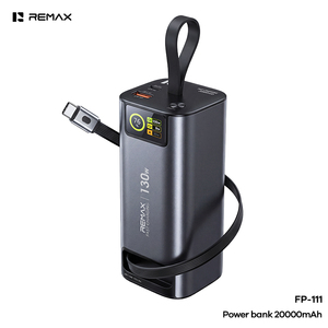 Banco de Energía de Zinc de 20000mAh con Salida PD de 100W, Cable Retráctil de 70cm, Pantalla TFT, Carga Rápida Total de 130W, FP-111 1. Alta Potencia a - Product Image 1