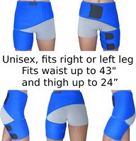 Attelle de hanche en néoprène bleue pour hommes et femmes, soutien orthopédique compressif, stabilisateur, enveloppement pour la sciatique, les douleurs lombaires et les douleurs inguinales