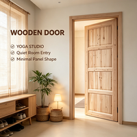Leisure Club Project Solid Fir Timber Solid Wood Door Untreated Solid Wood Door for Indoor Space