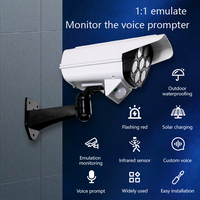 Caméra de vidéosurveillance émulative Led Flash rouge, CCTV infrarouge, caméra factice solaire extérieure étanche, alarme de sécurité