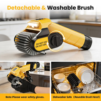Hantechn Brosse de nettoyage rotative rechargeable pour barbecue, brosse électrique en fil d'acier inoxydable, ustensile de cuisine pour le nettoyage des outils de barbecue