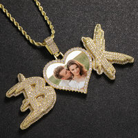 Collier de nom initial personnalisé de Style Hip Hop pendentifs bijoux en laiton avec des pierres de Zircon pour les Couples pour les fêtes