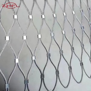 Factory Supply Stainless Steel <b>Wire</b> Rope Mesh Diamond Pattern Knitted <b>Wire</b> Mesh Protecting Safety <b>Net</b> Woven Technique - Product Image 2