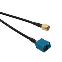 Cable Coaxial HFM Quad Hembra Recto a HFM Quad Hembra, RG174LL, 50 Ohm, DC-3GHz, para Cámara de Coche