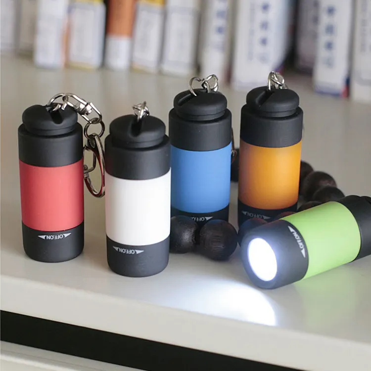 Mini lampe torche Led colorée et personnalisée, torche avec porte-clef, USB Rechargeable, lumens