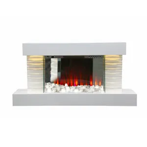 Modern Decorative Wall Mounted Temperature Adjustable Timer Electric Fireplace Heater With Remote Control