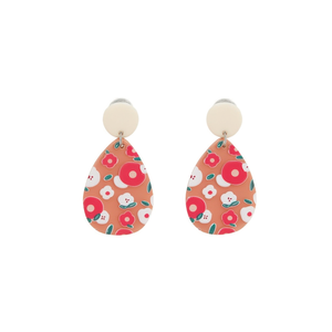 Pendientes con diseño floral en forma de lágrima, diseño rosa, rojo y blanco, juego de 12 piezas, joyería llamativa para mujer - Product Image 2