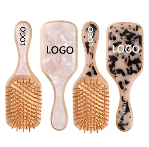 MiDairy custom logo Natural Bamboo Air Bag bamboo airbay acetateSoft Goat hair brush hair care styling products