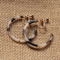 Boucles d'oreilles bohèmes en acétate à imprimé léopard, créoles géométriques assorties en écaille de tortue