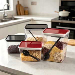 Boîte de rangement hermétique en plastique PC transparent de qualité commerciale pour café en poudre, épices, céréales et produits secs pour cafés et restaurants - Product Image 5