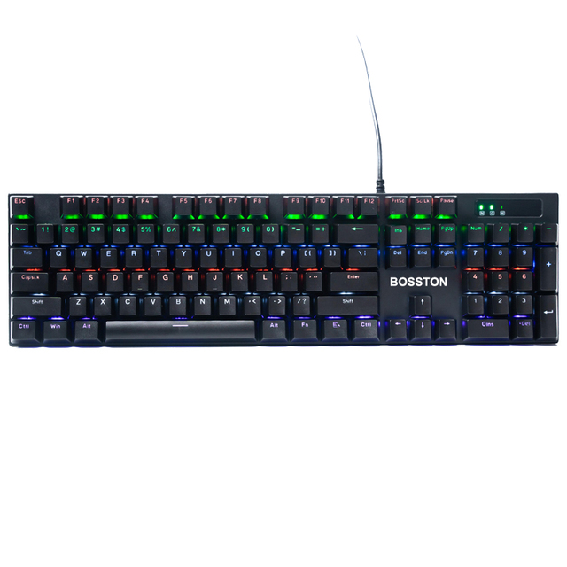 BOSSTON MK933 Hot Selling 104 Keys Standard Gaming Mechanical High Quality USB Interface RGB/LED Backlit Waterproof