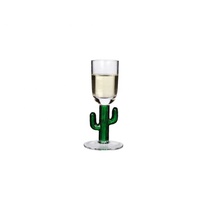 Großhandel benutzer definierte handgemachte 400ml kaktus förmige Stiel Wein Margarita Gläser grün gefärbte Cocktail Glas Tasse für Bier Hochzeits geschenk