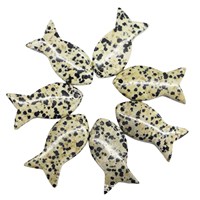 Pendentif en pierre précieuse en forme de poisson jaspe dalmatien pour la fabrication de bijoux à bricoler soi-même pendentifs et breloques à la mode pierre personnalisée acceptable