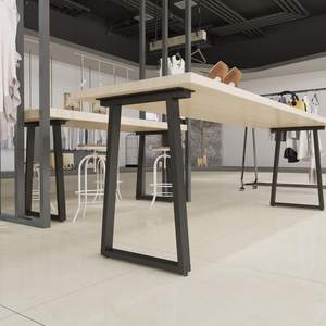 للبيع بالجملة من المصنع ، قاعدة أثاث حديدي من الفولاذ المقاوم للصدأ ، قاعدة من الزجاج والخشب ، قاعدة عالمية ، مكتب معدني - Product Image 6