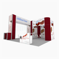 Système de stand multifonctionnel en tissu de 62 mm, structure modulaire incurvée, prêt pour l'affichage multimédia