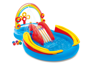 <span class=keywords><strong>INTEX</strong></span> 57453 Île de jeu gonflable Arc-en-ciel avec <span class=keywords><strong>toboggan</strong></span> aquatique, résistante aux UV, durable, <span class=keywords><strong>piscine</strong></span> 2,97m x 1,93m x 1,35m - Product Image 2