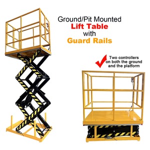Elevador de plataforma de carga eléctrica de fábrica 1000 1500 2000 kg Mesa elevadora fija montada en foso de tierra Elevador de hombre con riel de protección de guía - Product Image 2