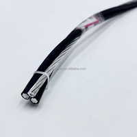 Câble ABC 2/0 4/0 AWG isolé XLPE PE, câble de branchement torsadé en aluminium pour application aérienne