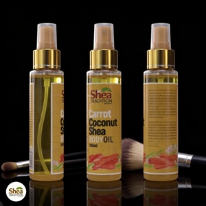 Aceite Corporal Orgánico Shea Tradition de Zanahoria y Coco 100mL, Aceite Natural para el Cuidado de la Piel al por Mayor para Belleza y Cuidado Personal - Product Image 2