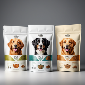 Sacchetto ecologico per cibo per cani in plastica resistente all'umidità richiudibile con cerniera e custodia per alimenti per cani in stile Mylar - Product Image 1