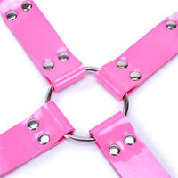 Menottes en cuir pour adultes de marque OEM, jeu BDSM, rose et vert, vente en gros
