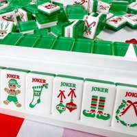 Jeu de tuiles de Mahjong Américain 2026, thème Noël Renne et Pain d'Épices, Rouge et Vert, Cadeau pour Femme, Prêt à Expédier, Livraison Rapide