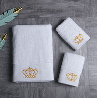 Ensemble de serviettes de bain et d'hôtel de luxe personnalisées avec logo brodé, 100% coton éponge blanc, séchage rapide, écologiques
