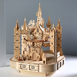 Prix de gros : Boîte à musique <span class=keywords><strong>château</strong></span> de rêve en bois 3D, puzzles 3D pour adultes, vente en gros - Product Image 1