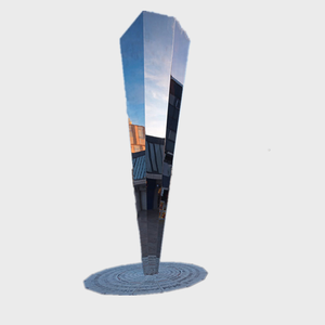 ประติมากรรมเหล็กตกแต่งเมืองสมัยใหม่ขนาดใหญ่ เชื่อมต่อและขัดเงาพื้นผิวแบบกระจก รูปทรงถ้วยรางวัล ป้อมปราการแห่งจิตวิญญาณ สูง 2.8 เมตร - Product Image 2