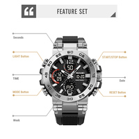 Montres de sport pour hommes SKMEI 2499, double affichage analogique-numérique, LED, quartz électronique, étanches, grandes montres-bracelets, Relogio Masculino