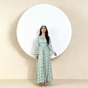 Abaya de luxe, nouveau style, élégante, en dentelle personnalisée, en polyester, pour occasions spéciales, robe pour femmes musulmanes, vente en gros - Product Image 4