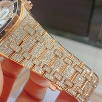 CNC 18K Gold Watch - Rose Gold PP Band & Lab Grown Diamond Bracelet, Custom Yellow Gold RLX Accesorios