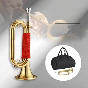 Trompeta de latón de tamaño pequeño en <span class=keywords><strong>llave</strong></span> en D plana para el rendimiento de la práctica de los niños Paso ajustable Instrumento de calidad genuina - Product Image 1