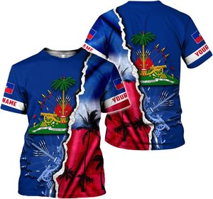 Hot Selling Custom Haiti Shirts for Men Haitian Flag Men's T-Shirts <strong>Print</strong> on Demand Oversized T Shirt Clothing - Product Image 4