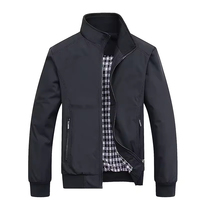 Veste bomber unisexe décontractée coréenne en toile 100 % polyester, style pilote, avec col zippé, pour l'automne – Tendance streetwear