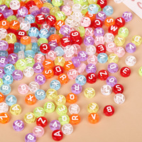 Perles en vrac transparentes multicolores en acrylique A-Z, forme goutte d'huile, lettre unique, taille Asscher plate 4x7mm, certifiées AIGS, pour DIY transfrontalier