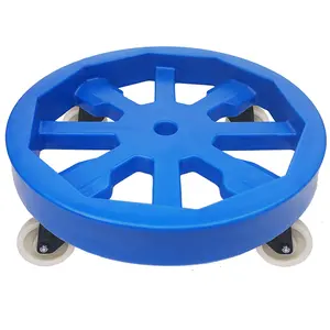 140KG Heavy duty HDPE Plastic Round Trolley Platform Moving Dolly with Wheels