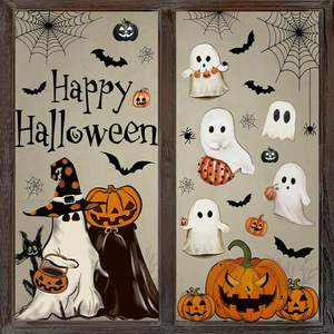 Autocollants de fenêtre d'Halloween en gros, décalcomanies statiques blanches de fantômes et chauves-souris pour la décoration de fête - Product Image 2